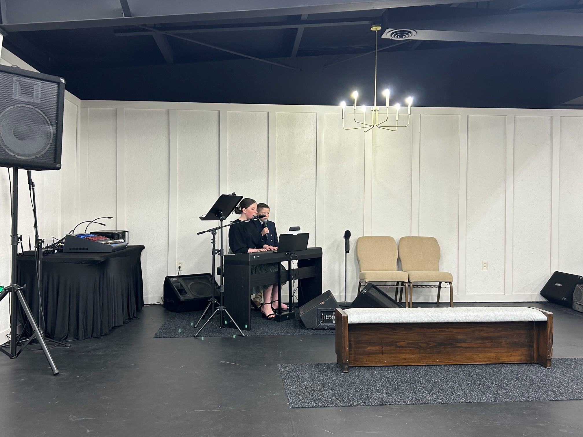 Music ministry leading worship