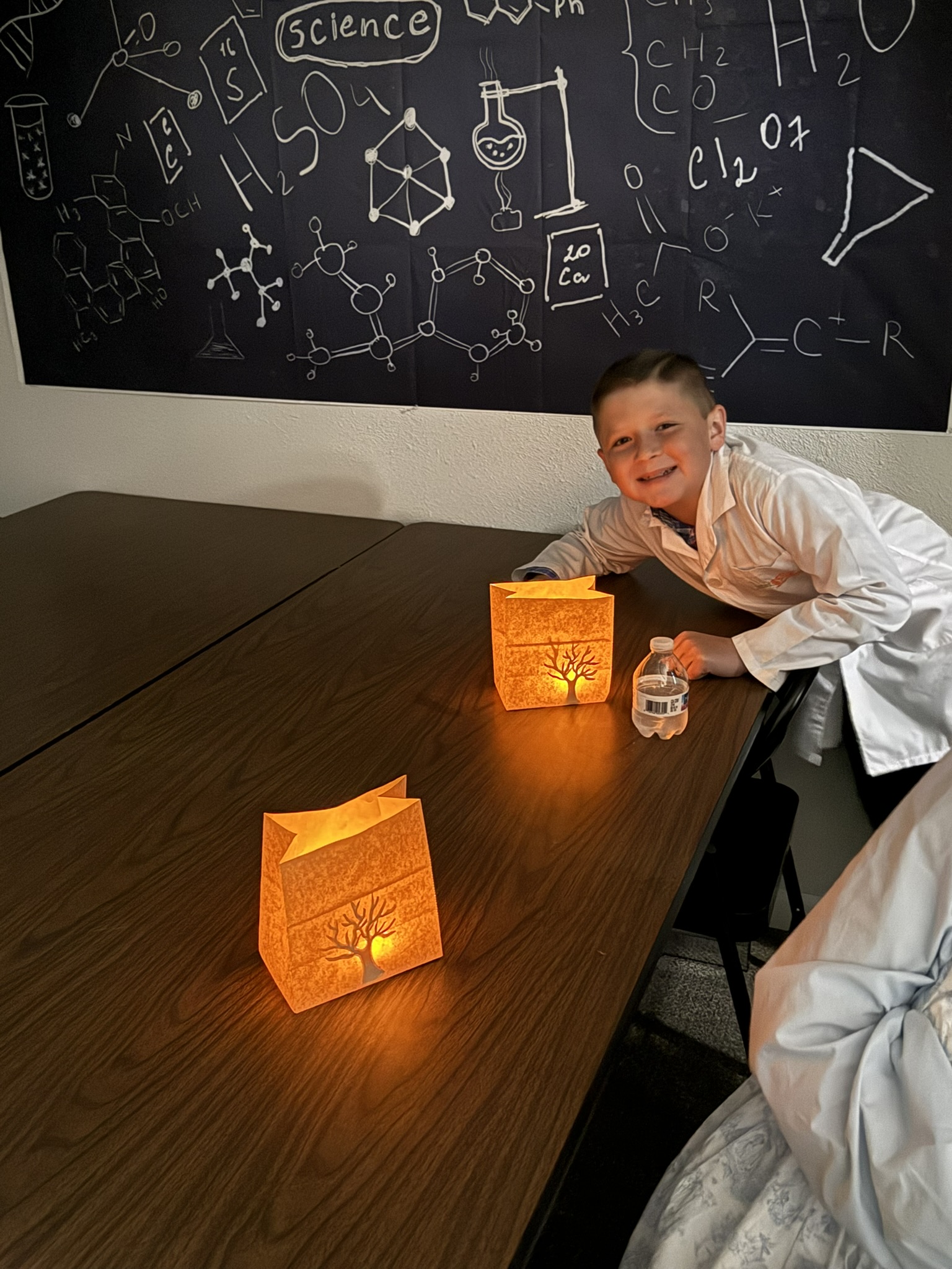 Sunday School student with a craft project